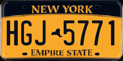 NY license plate HGJ5771