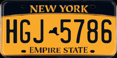 NY license plate HGJ5786