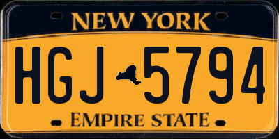 NY license plate HGJ5794