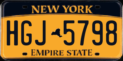 NY license plate HGJ5798