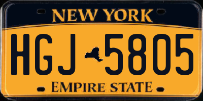 NY license plate HGJ5805