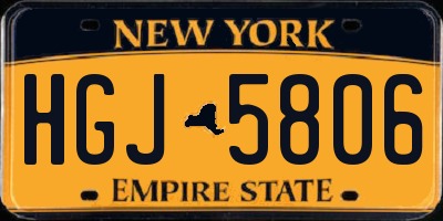 NY license plate HGJ5806