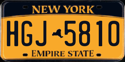 NY license plate HGJ5810