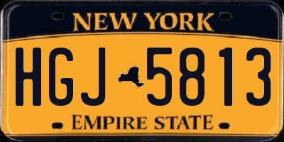 NY license plate HGJ5813