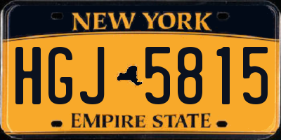 NY license plate HGJ5815