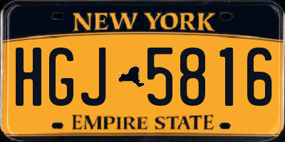 NY license plate HGJ5816