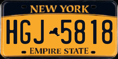 NY license plate HGJ5818