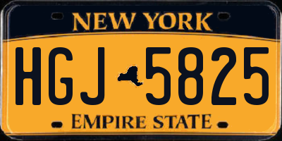 NY license plate HGJ5825