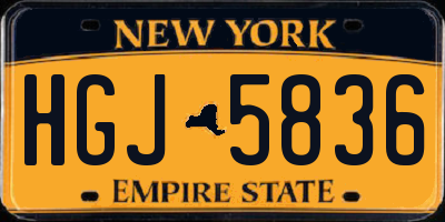 NY license plate HGJ5836