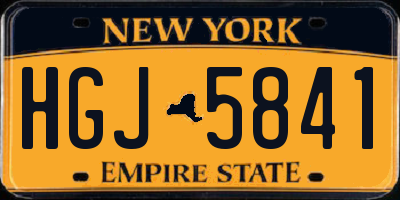 NY license plate HGJ5841
