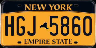 NY license plate HGJ5860