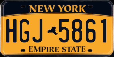 NY license plate HGJ5861