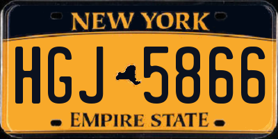 NY license plate HGJ5866