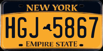 NY license plate HGJ5867