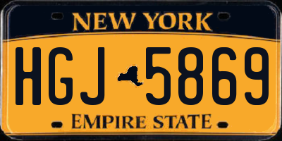NY license plate HGJ5869