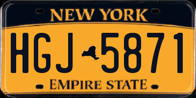 NY license plate HGJ5871
