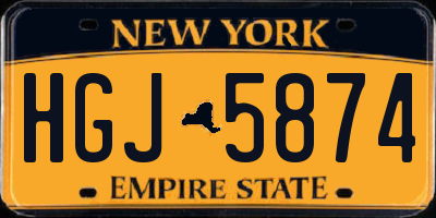 NY license plate HGJ5874