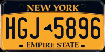 NY license plate HGJ5896
