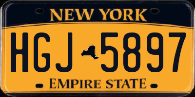NY license plate HGJ5897