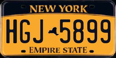 NY license plate HGJ5899