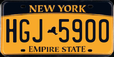 NY license plate HGJ5900