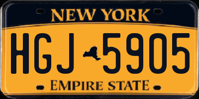 NY license plate HGJ5905