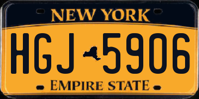 NY license plate HGJ5906