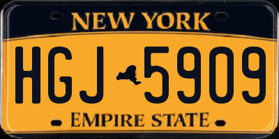 NY license plate HGJ5909