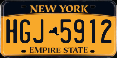 NY license plate HGJ5912