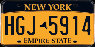 NY license plate HGJ5914