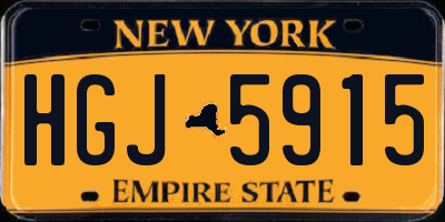 NY license plate HGJ5915