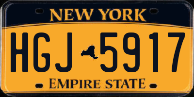 NY license plate HGJ5917
