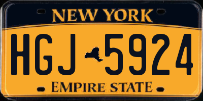 NY license plate HGJ5924
