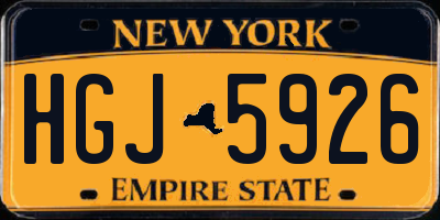 NY license plate HGJ5926