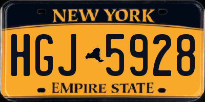 NY license plate HGJ5928