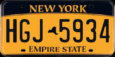 NY license plate HGJ5934