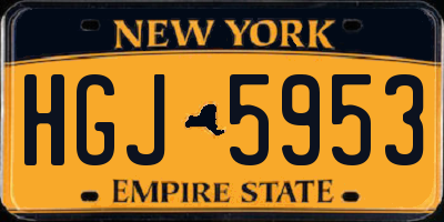 NY license plate HGJ5953