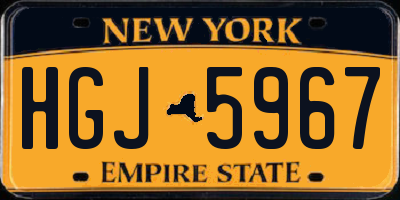 NY license plate HGJ5967