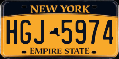 NY license plate HGJ5974