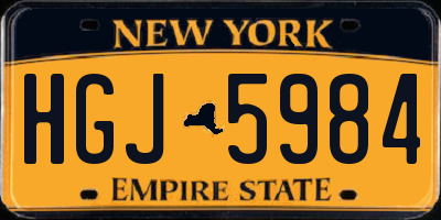 NY license plate HGJ5984