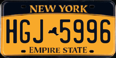 NY license plate HGJ5996