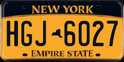 NY license plate HGJ6027