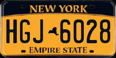 NY license plate HGJ6028