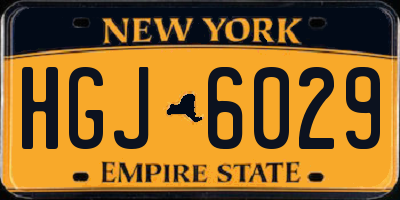 NY license plate HGJ6029