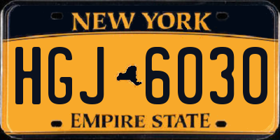 NY license plate HGJ6030