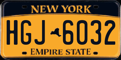 NY license plate HGJ6032