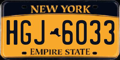 NY license plate HGJ6033