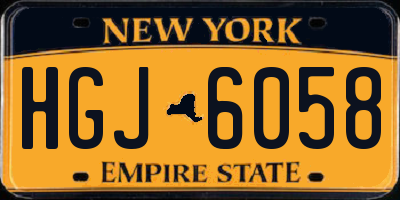NY license plate HGJ6058