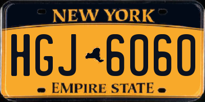 NY license plate HGJ6060