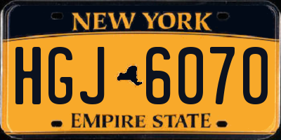 NY license plate HGJ6070
